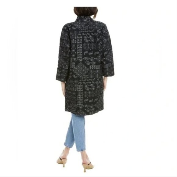 Johnny Was Workshop Ruth Quilted Kimono Jacket Coat Black XL - Picture 5 of 16